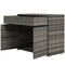 Outsunny Outdoor Storage Cabinet, Wicker 2-Door Pool Towel Storage Cabinet with Drawer, PE Rattan Pool Organizer, Grey