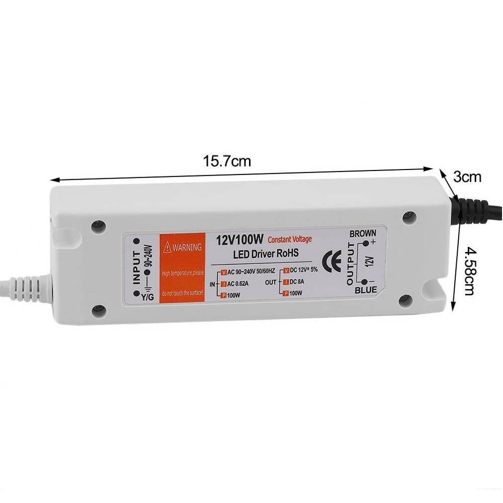 8A 100W Constant Voltage LED Driver AC 90-240V to DC 12V Power Supply~1004