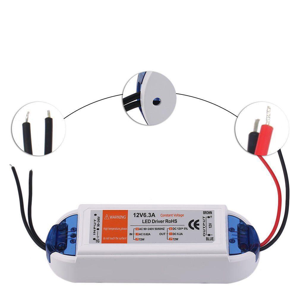 6.2A 72W Constant Voltage LED Driver DC 12V Power Supply~1003