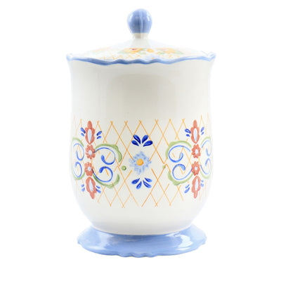 Laurie Gates California Designs Tierra 2.7 Quarts Hand Painted Stoneware Canister with Lid - Free Shipping 