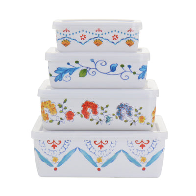 Gibson Home 8 Piece Anaya Rectangular Nesting Food Storage Set - Free Shipping 