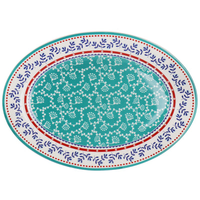 Gibson Home VIllage Vines 14 Inch Fine Ceramic Oval Platter in Multi - Free Shipping 