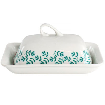 Gibson Home Village Vines 2 Piece Fine Ceramic Butter Dish in Multi - Free Shipping 