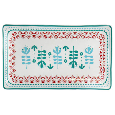 Gibson Home Village Vines 10.6 Inch Fine Ceramic Rectangular Platter in Multi - Free Shipping 