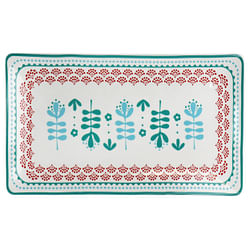 Gibson Home Village Vines 10.6 Inch Fine Ceramic Rectangular Platter in Multi - Free Shipping 