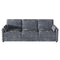 89-Inch Modern Chenille Sofa with 2 Removable Pillows, Deep Seat Cushions, Black