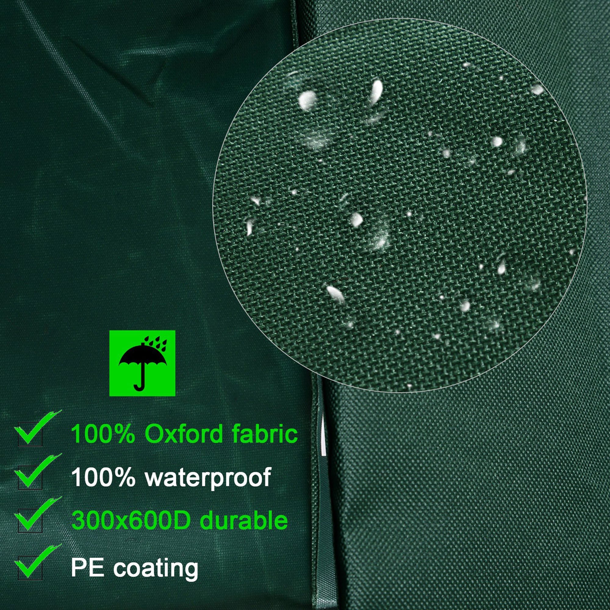 Outsunny Patio Furniture Cover Waterproof Outdoor Rattan Wicker UV Rain Protector Dark Green 83”x55” 