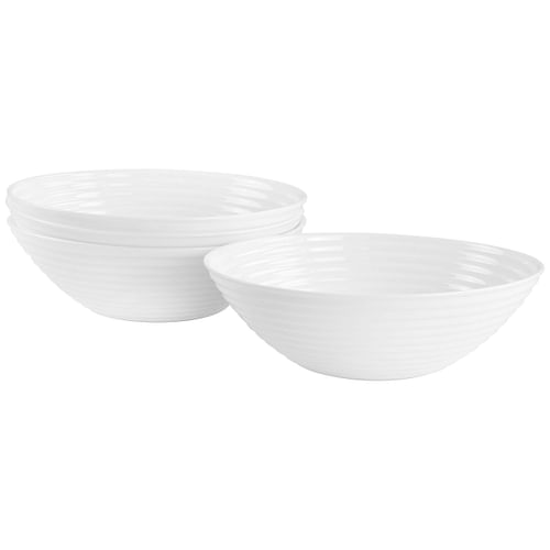 Gibson Ultra Patio 4 Piece Tempered Opal Glass Cereal Bowl Set in White - Free Shipping