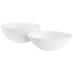 Gibson Ultra Patio 4 Piece Tempered Opal Glass Cereal Bowl Set in White - Free Shipping