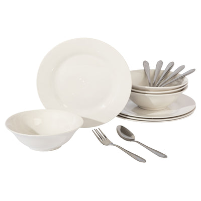 Gibson Everyday Yarbury 16 Piece Fine Certamic Dinnerware Set in White - Free Shipping 