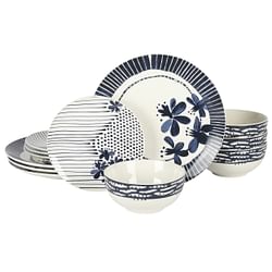 Gibson Home Eliza 12 Piece Ceramic Dinnerware Set - Free Shipping 