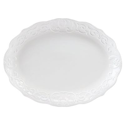 Gibson Home Bountiful Joy 18.75 x 14 Inch Durastone Oval Platter in White - Free Shipping 