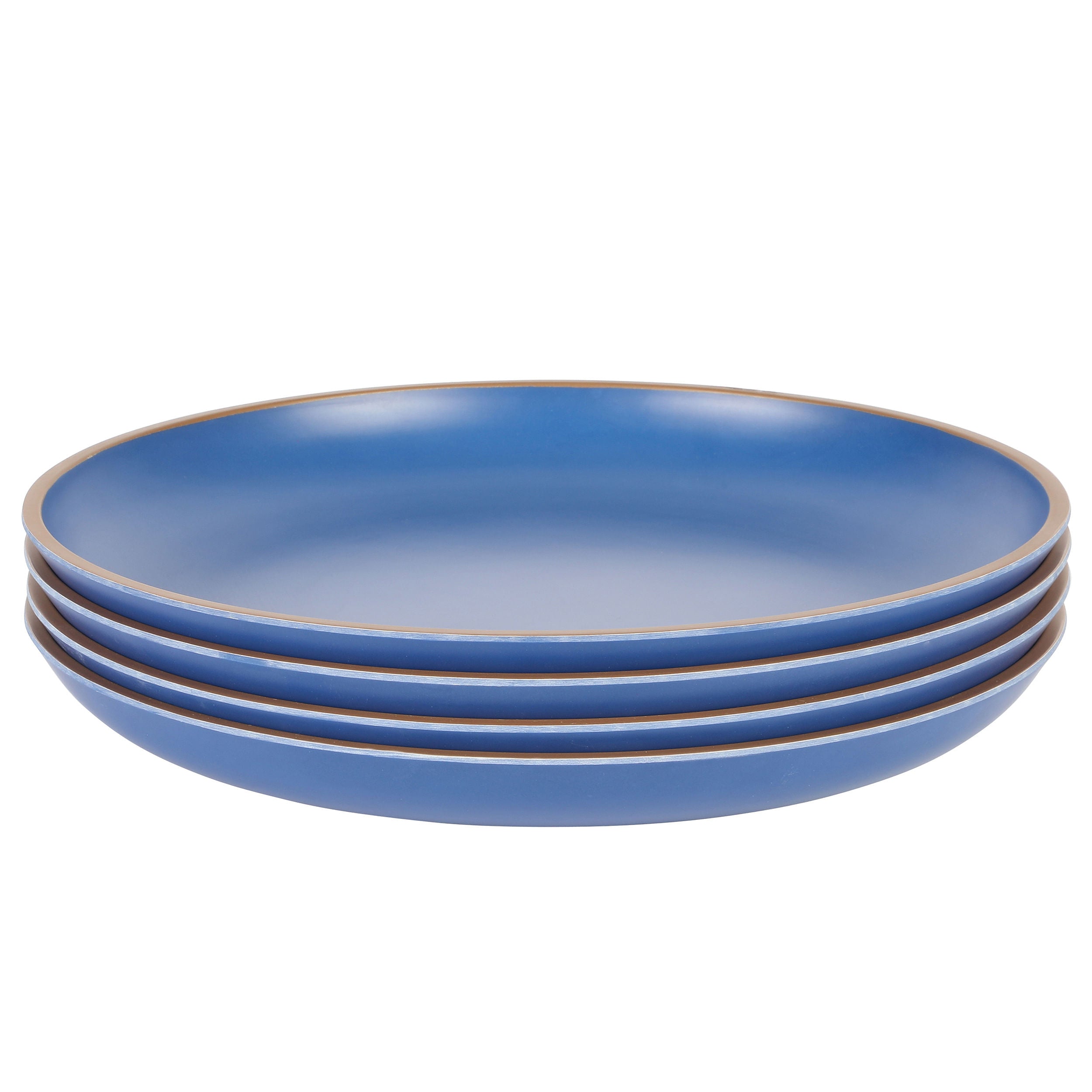 Gibson Home Rockabye 4 Piece 10.7 Inch Melamine Dinner Plate Set In Blue - Free Shipping 