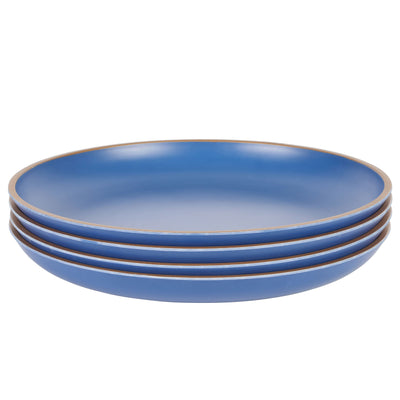 Gibson Home Rockabye 4 Piece 10.7 Inch Melamine Dinner Plate Set In Blue - Free Shipping 