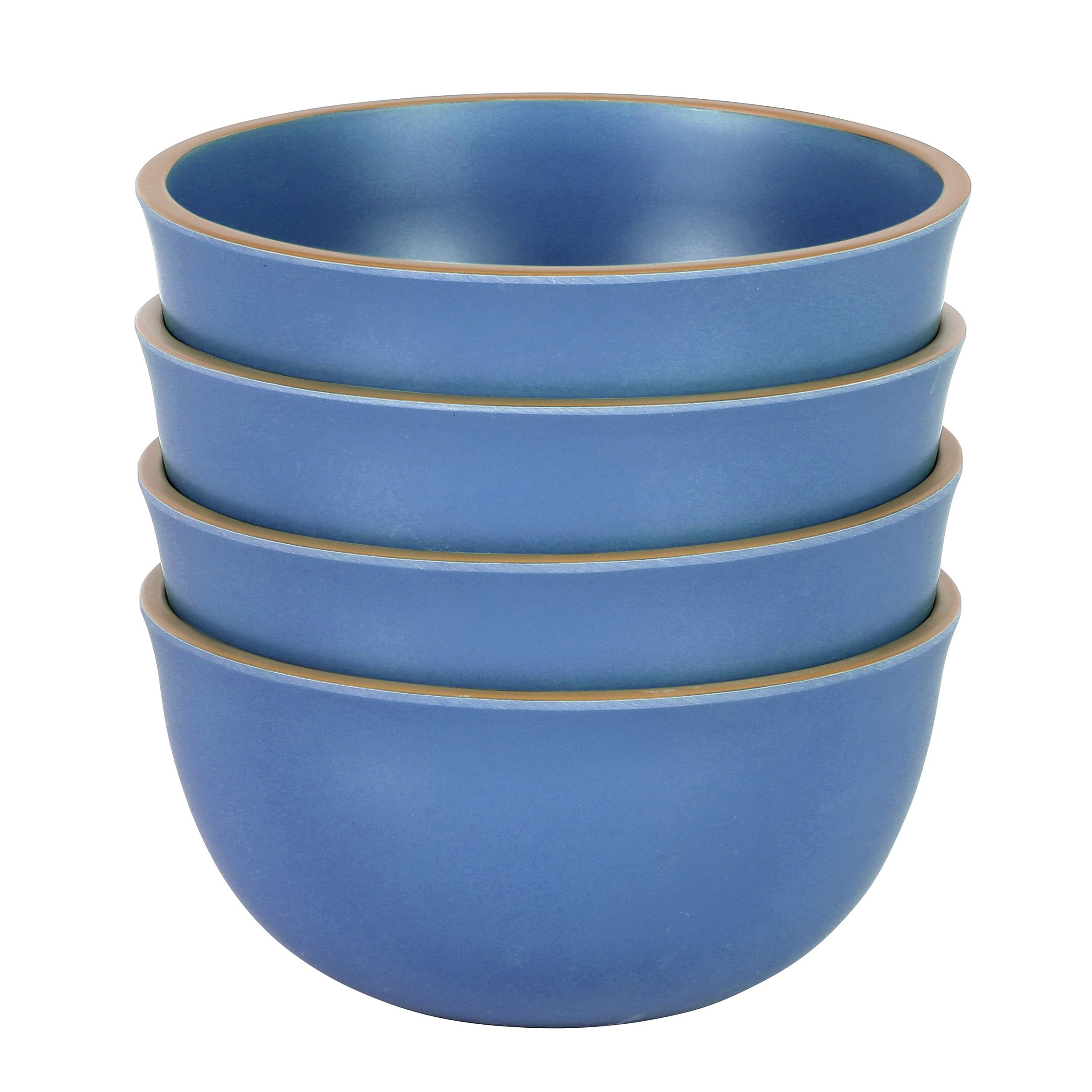 Gibson Home Rockabye 4 Piece 6.1 Inch Melamine Cereal Bowl Set in Blue - Free Shipping 