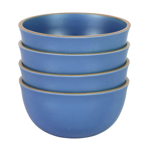 Gibson Home Rockabye 4 Piece 6.1 Inch Melamine Cereal Bowl Set in Blue - Free Shipping 