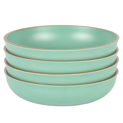 Gibson Home Rockabye 4 Piece 8.5 Inch Melamine Dinner Bowl Set In Green - Free Shipping 