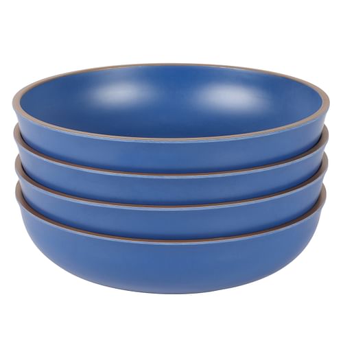 Gibson Home Rockabye 4 Piece 8.5 Inch Melamine Dinner Bowl Set In Blue - Free Shipping 