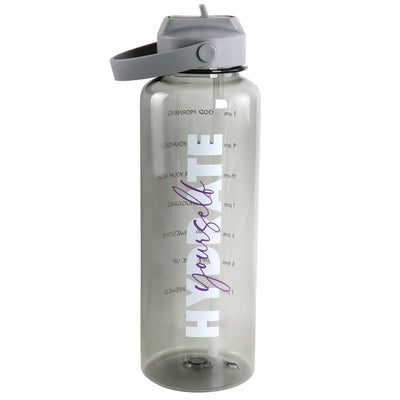Gibson Home Brever 50oz Hydrate Yourself Hourly Motivation Water Bottle in Grey - Free Shipping 