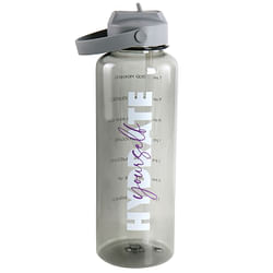 Gibson Home Brever 50oz Hydrate Yourself Hourly Motivation Water Bottle in Grey - Free Shipping