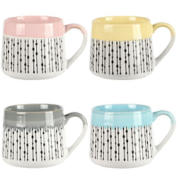 Gibson Home Palmridge 15oz 4 Piece Stoneware Coffee Mug Set in Assorted Colors - Free Shipping