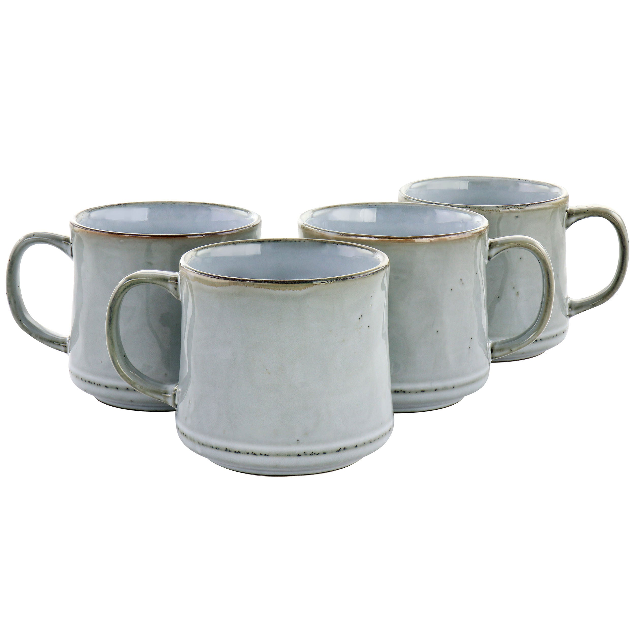 Gibson Home Picadelle 4 Piece 21oz Stoneware Mug Set in Light Grey - Free Shipping 