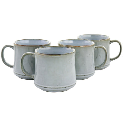 Gibson Home Picadelle 4 Piece 21oz Stoneware Mug Set in Light Grey - Free Shipping 