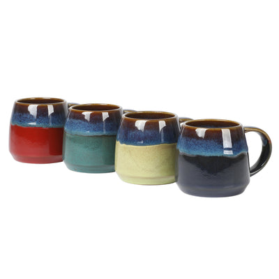 Gibson Home 4 Piece 14 Ounce Assorted Belly Shaped Mugs - Free Shipping 