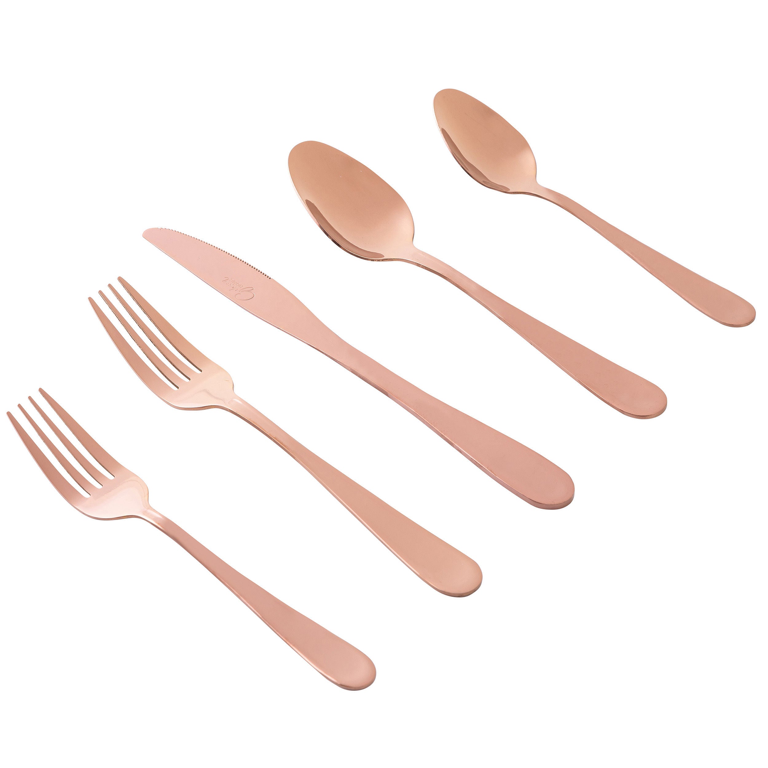 Gibson Home Stravidia 20 Piece Flatware Set in Rose Gold Stainless Steel - Free Shipping 