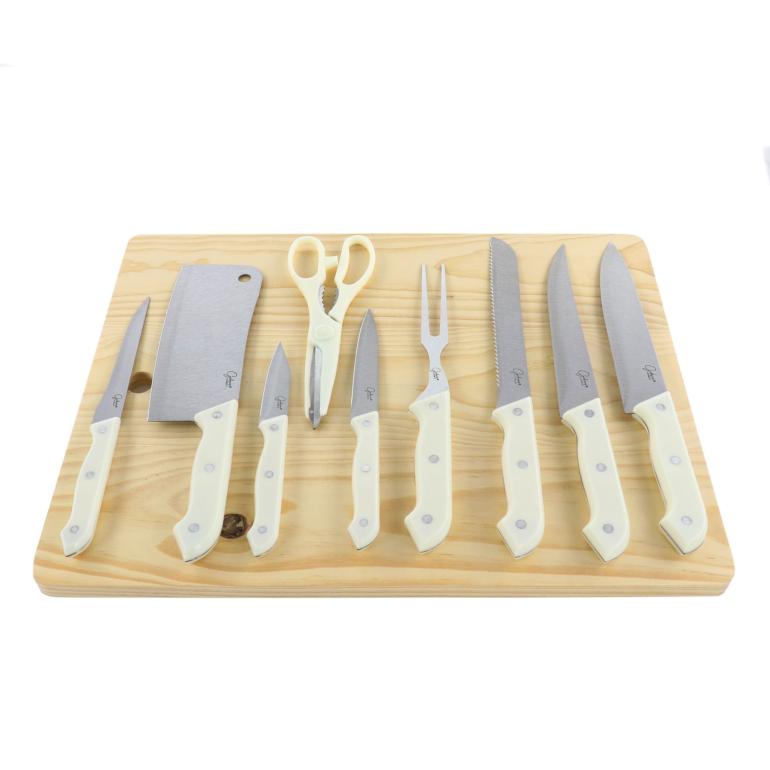 Gibson Home Wildcraft 10 Piece Cutlery Set With Cutting Board - Free Shipping 