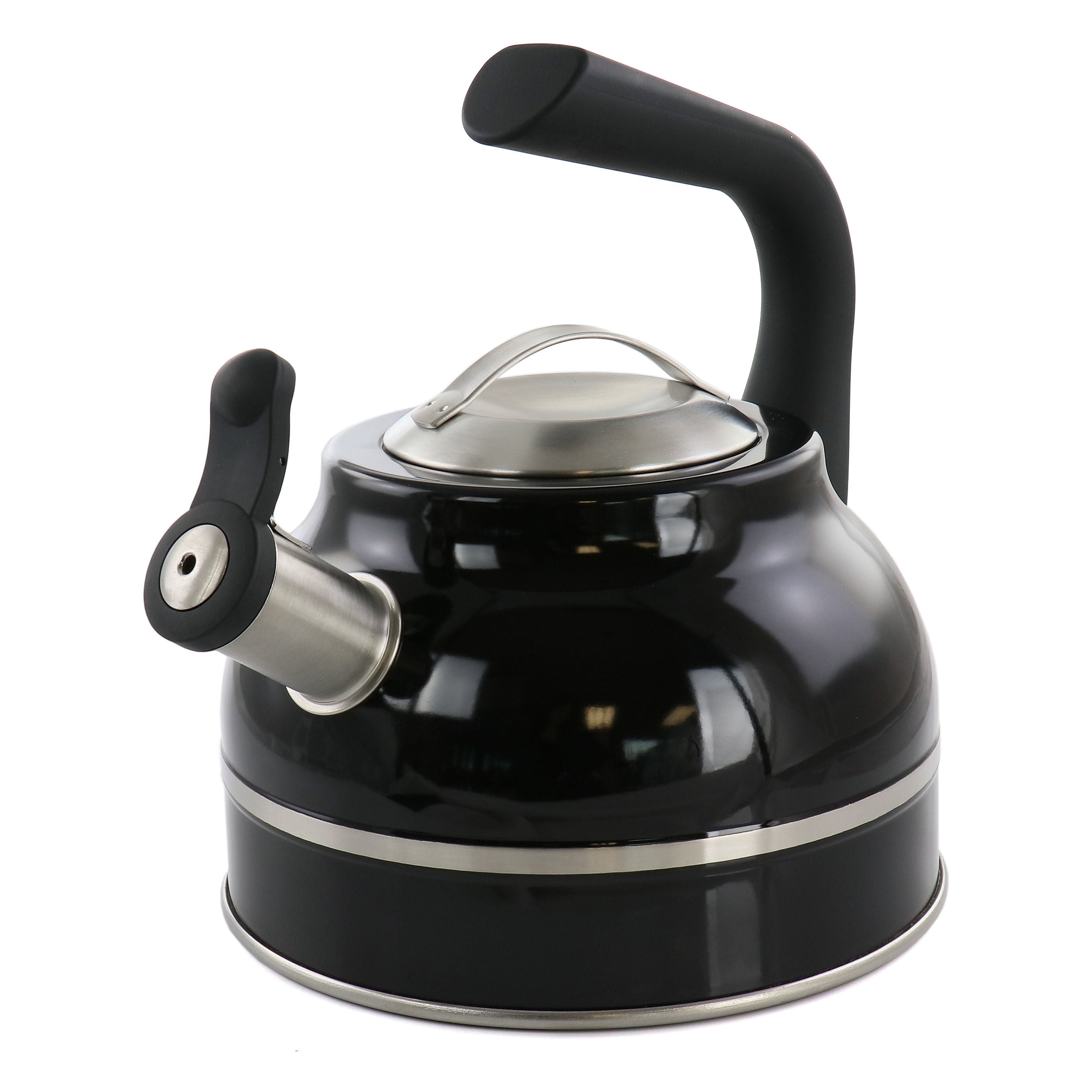 Kenmore Elite 2.3 Quart Stainless Steel Whistling Tea Kettle in Black - Free Shipping 