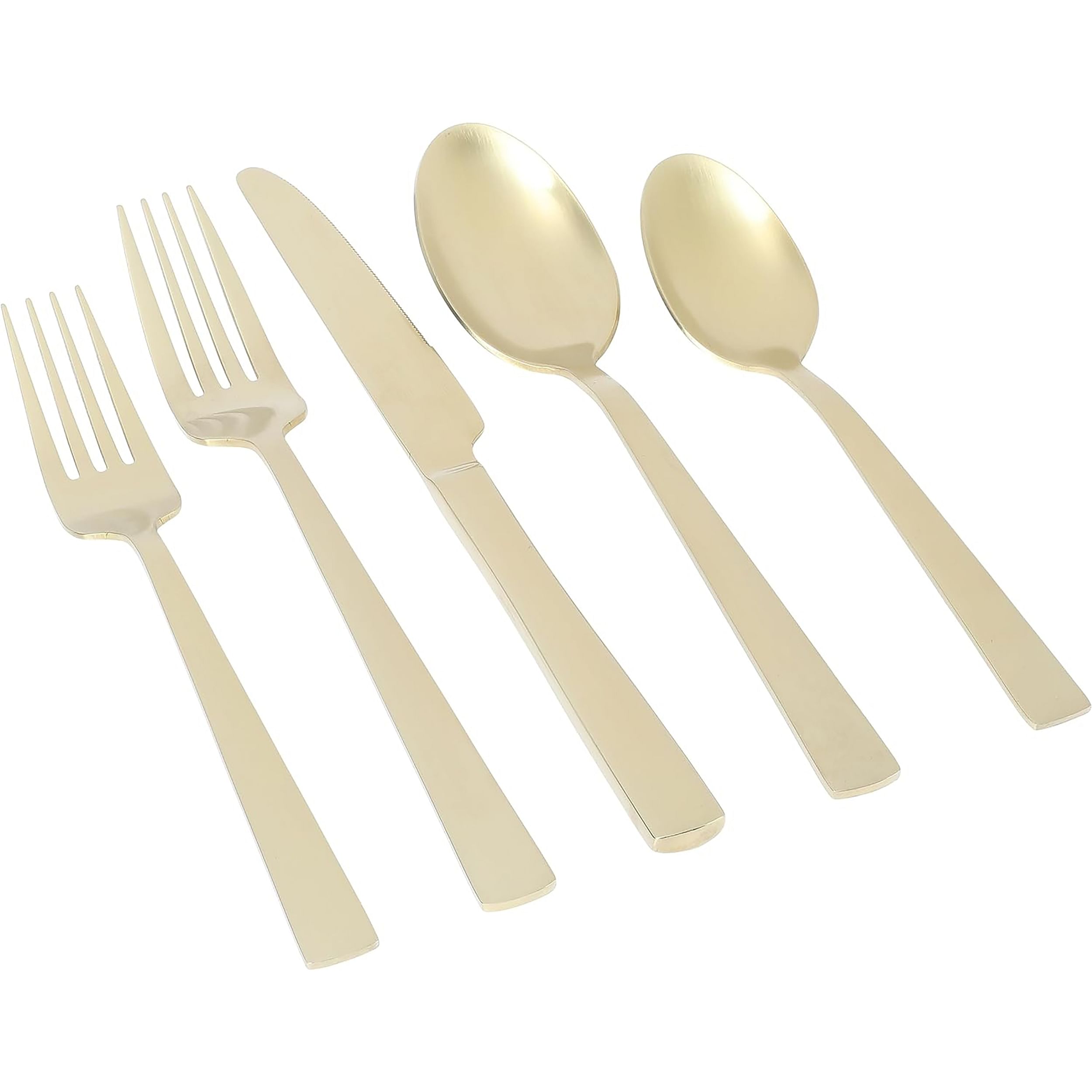 Gibson Elite Earlston 20 Piece Stainless Steel Flatware Set in Champagne Gold - Free Shipping 