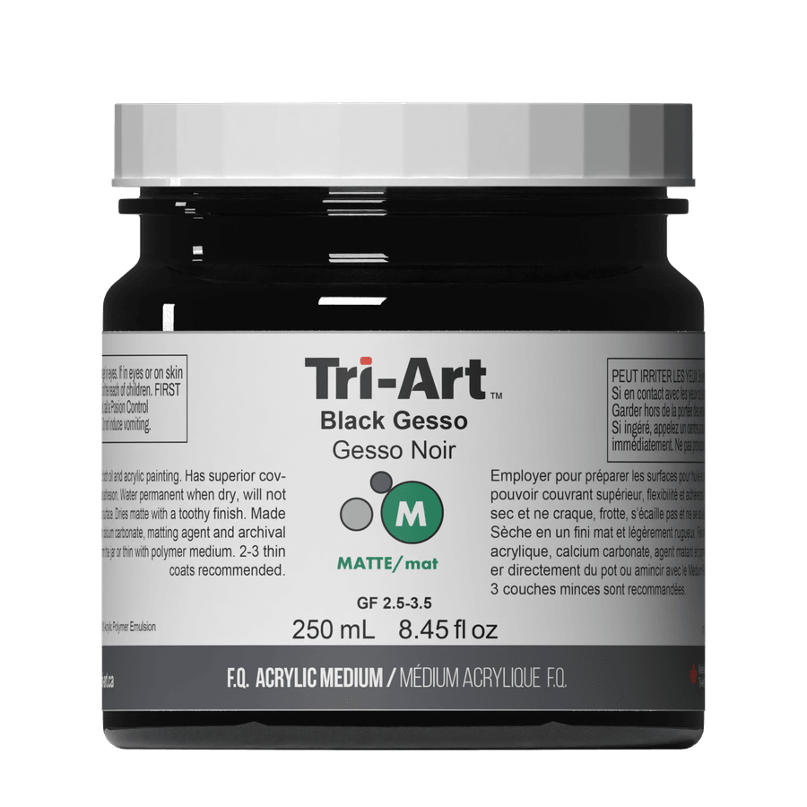 Tri-Art Acrylic Mediums - Black Gesso 