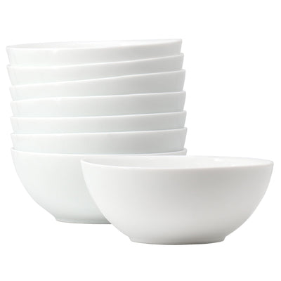 Ultra by Gibson Olstead 8 Piece 5.5 Inch Tempered Opal Glass Bowl Set in White - Free Shipping 