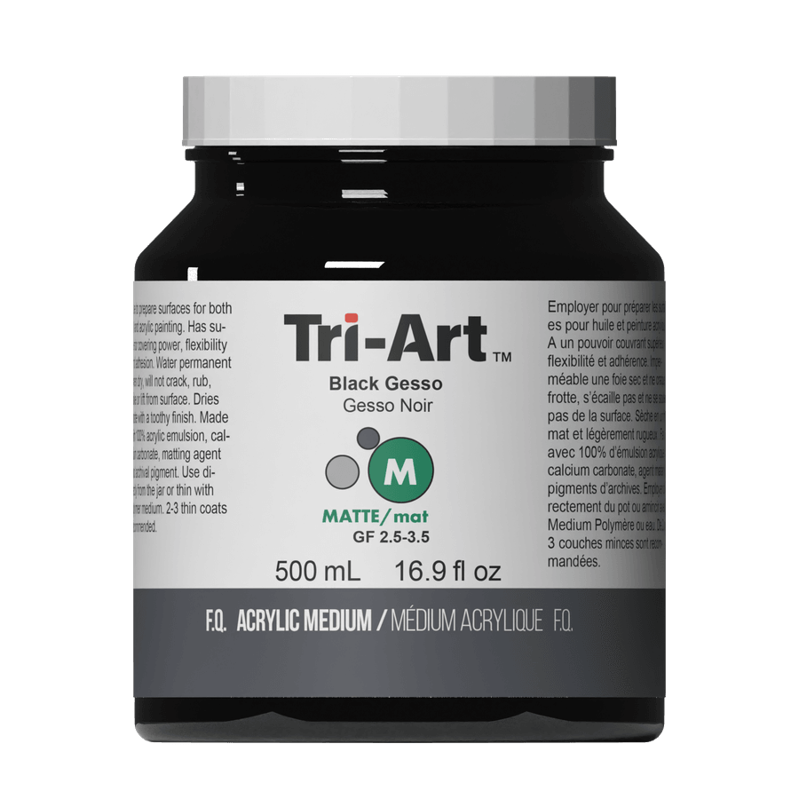 Tri-Art Acrylic Mediums - Black Gesso 