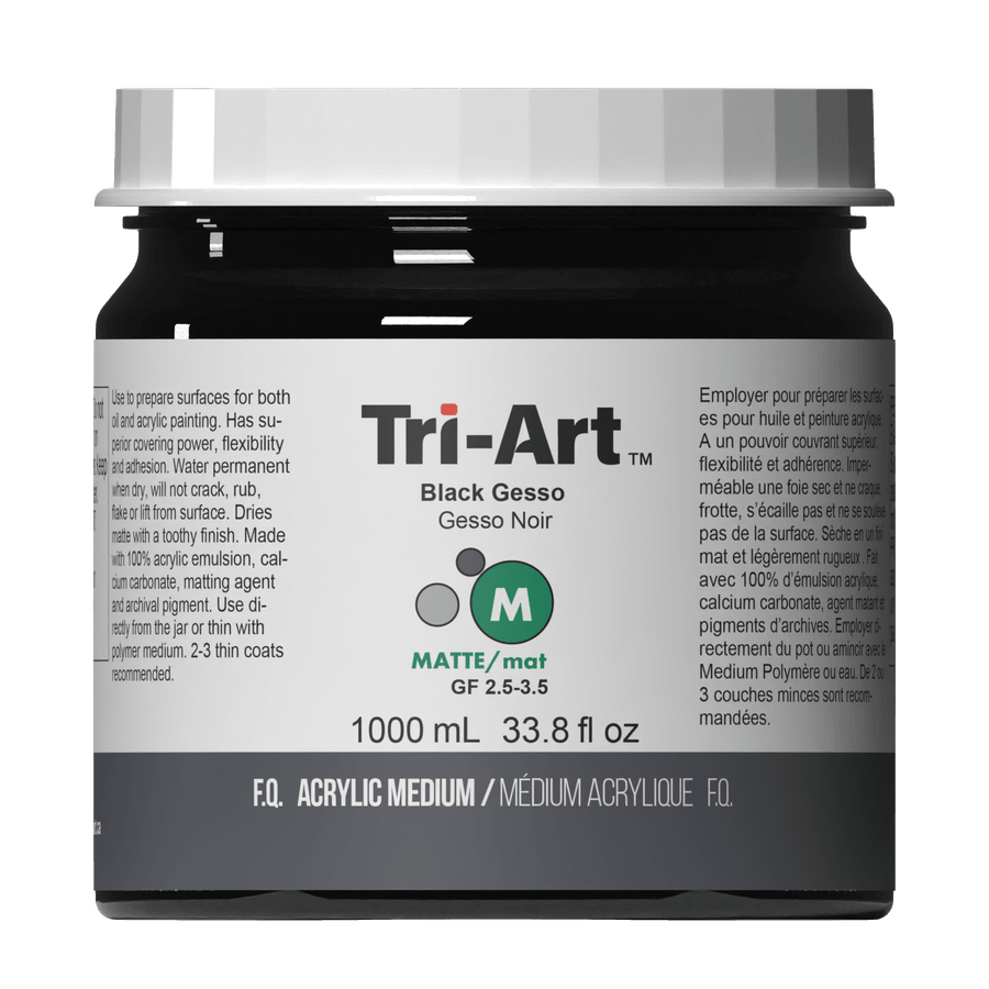 Tri-Art Acrylic Mediums - Black Gesso 