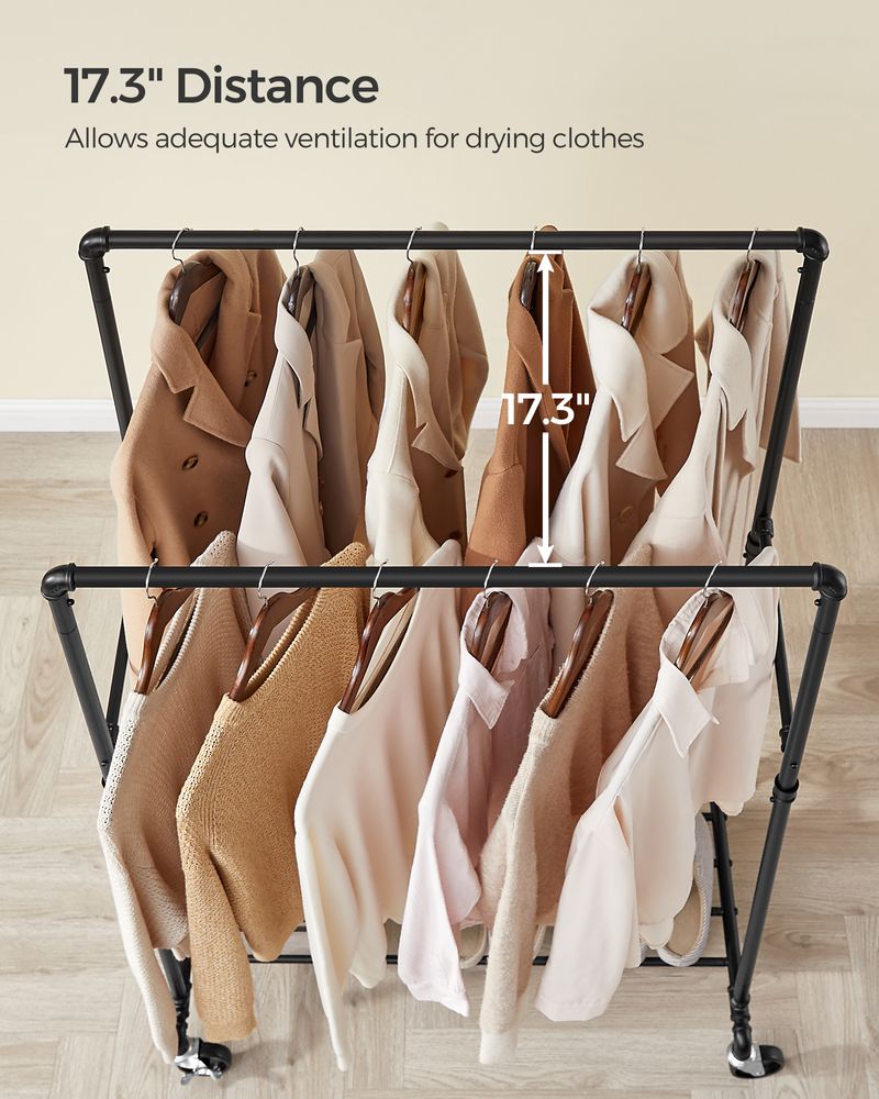SONGMICS 39.4 Inch Clothing Rack with Storage Shelf 