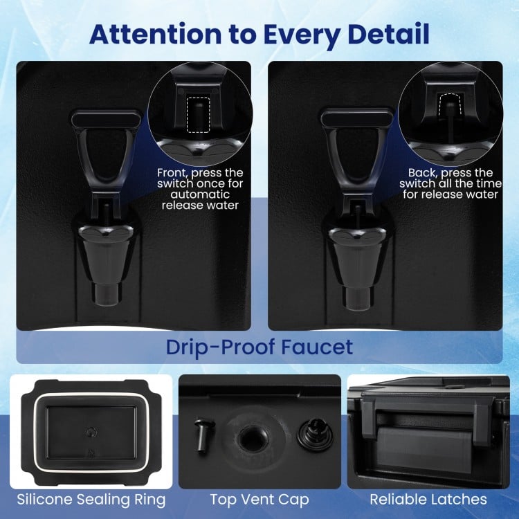 13.2 Gal Insulated Beverage Dispenser Commercial with Two-Stage Faucet