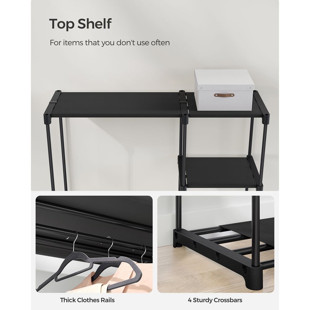 SONGMICS Freestanding Closet Organizer with Shelves, Hanging Rods 
