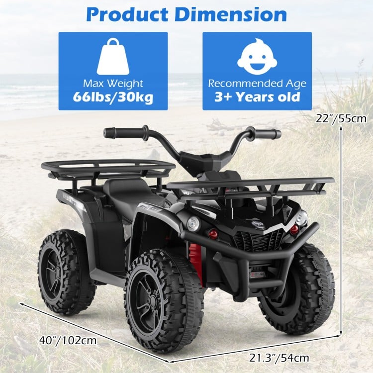 24V Electric Ride On Quad with LED Headlights-Black
