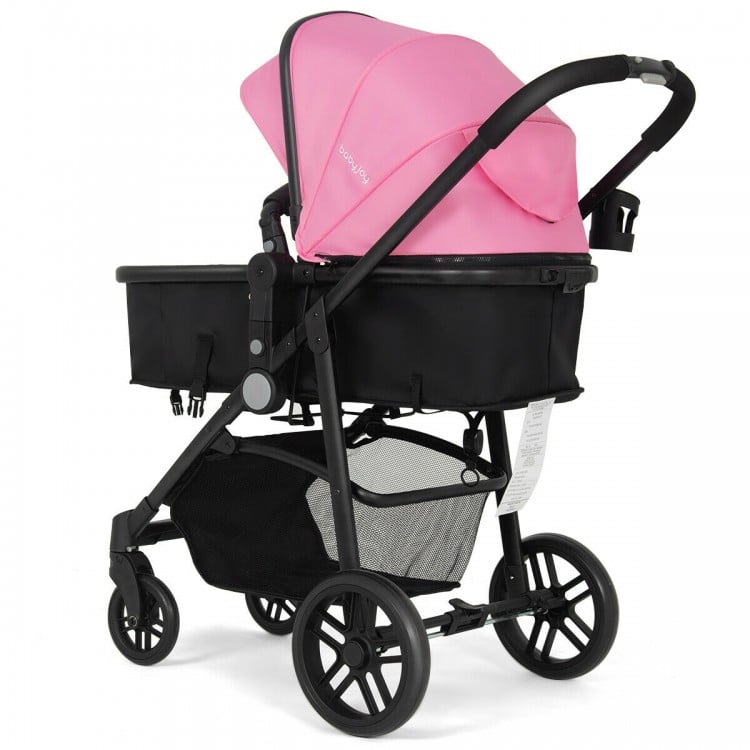 2 in 1 Foldable Pushchair Newborn Infant Baby Stroller-Pink