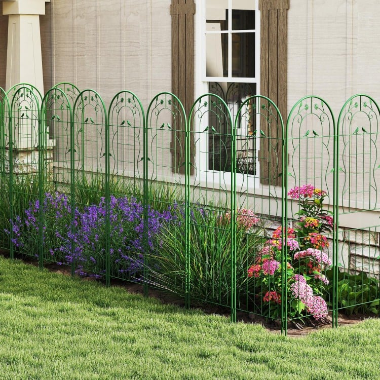 2 Pack 71 x 20 Inch Metal Garden Trellis Rustproof Plant Support for Climbing Plants-Green