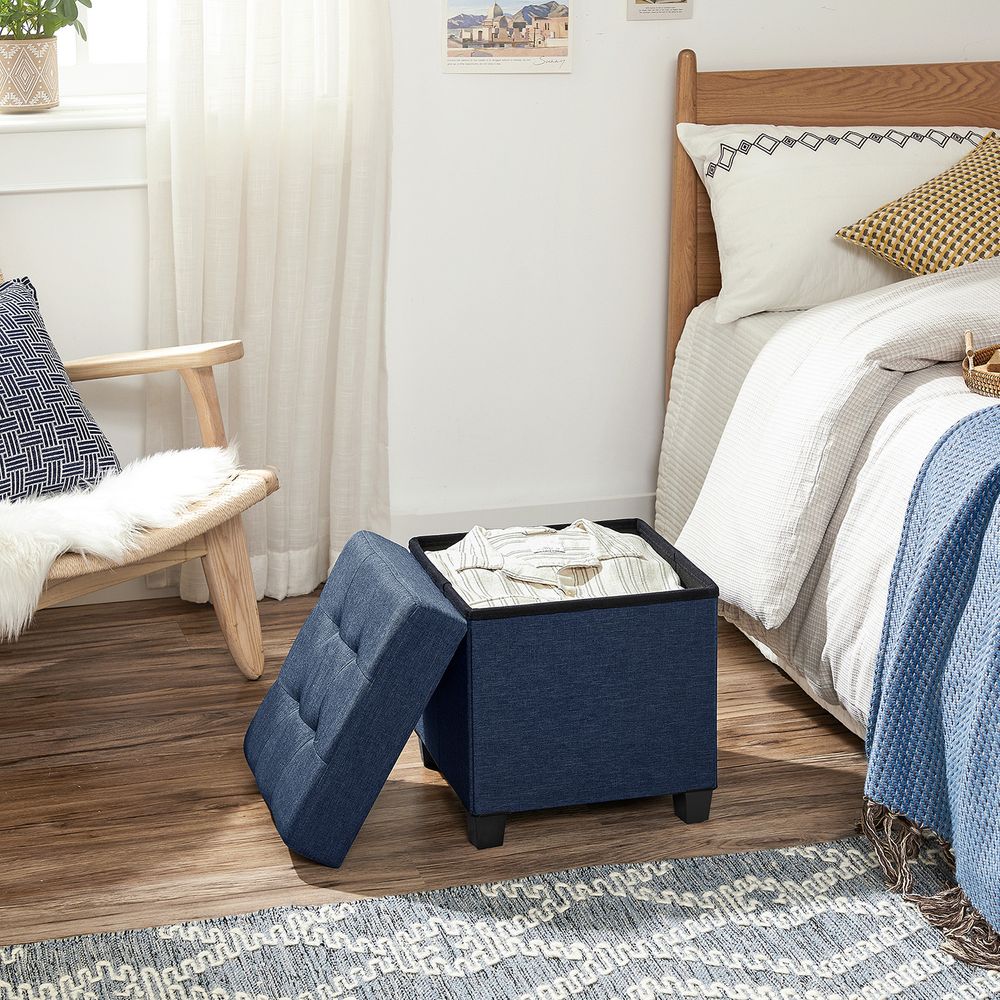 SONGMICS Small Ottoman Foot Rest with Legs 