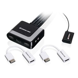 IOGEAR 2-Port HD Cable KVM with DisplayPort Adapters 