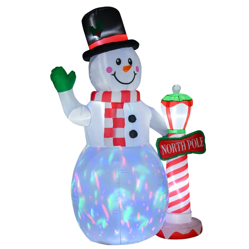 HOMCOM 7.9FT Inflatable Christmas Snowman Decoration, LED Lighted Blow Up for Indoor & Outdoor Holiday Yard Display 