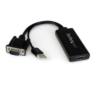 VGA to HDMI Adapter with USB Audio & Power - Portable VGA to HDMI Converter - 1080p 
