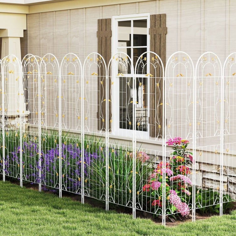 2 Pack 86.5 x 20 Inches Metal Garden Trellis for Climbing Plants-White