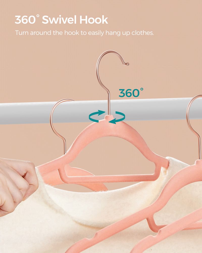 SONGMICS Clothes Hanger with Rose Gold Swivel Hook 
