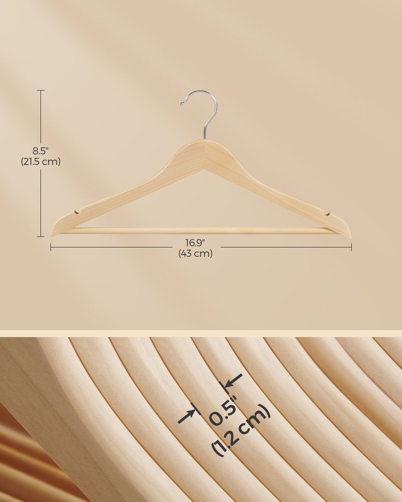 SONGMICS Wooden Coat Hangers 