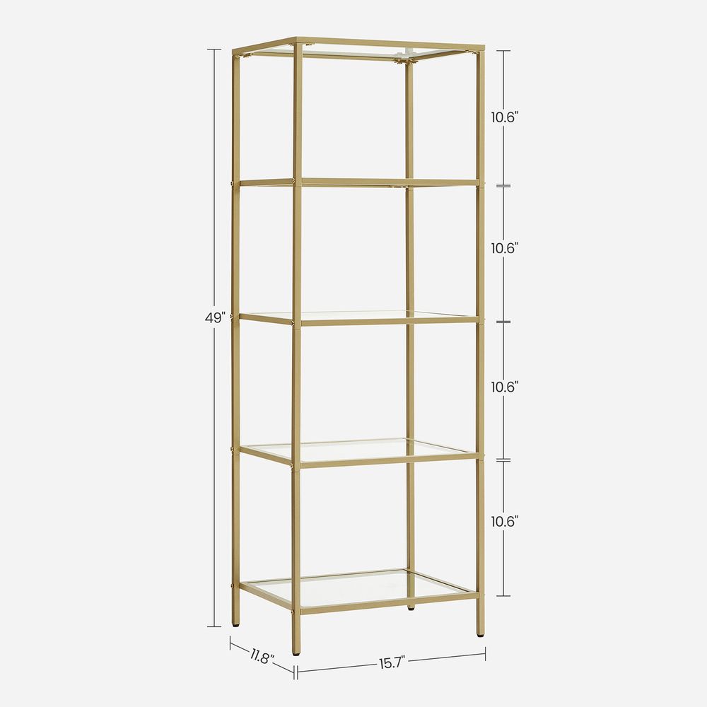 VASAGLE Bookcase, Slim Shelving Unit 